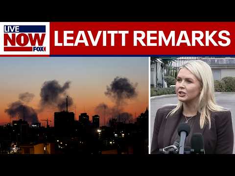 Karoline Leavitt speaks to reporters amid Iran conflict