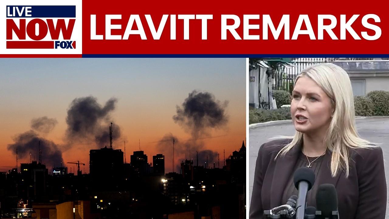 Karoline Leavitt speaks to reporters amid Iran conflict
