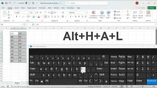 Shortcut to align text to the left in excel