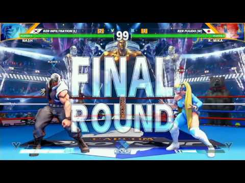 Street Fighter V Grand Finals (EVO 2016) FUUDO (R Mika) vs INFILTRATION (Nash)
