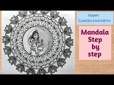 Ganesha drawing | Mandala art | Lord ganesha mandala |Mandala step by step