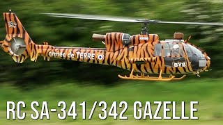 Big Sa-341/342 RC Turbine Helicopter Gazelle Scale Model Flying At Flight Show