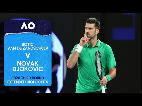 Botic van de Zandschulp v Novak Djokovic Extended Highlights | Australian Open 2026 Third Round
