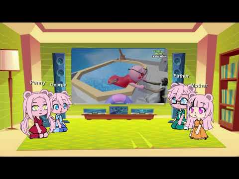 Family of peppa pig/ Reacts to Siren Head vs Piggy, Granny, Baldi - funny horror animation parody