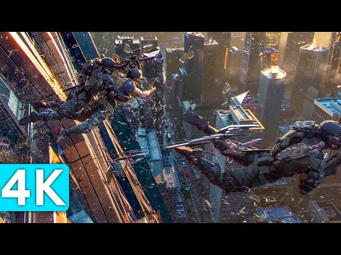 Army Soldiers Destroy Skyscraper Building Action Scene 4K ULTRA HD - Crossfire X