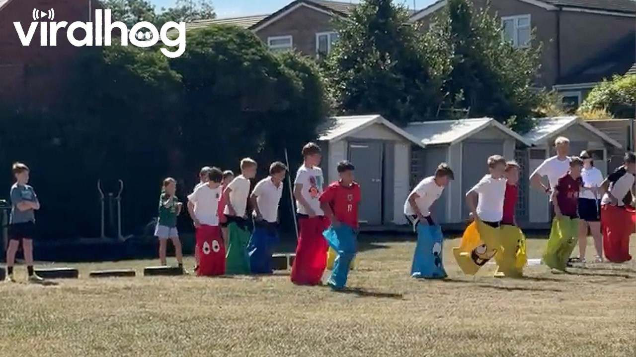 Kid Comes Up With New Technique for Sack Race || ViralHog