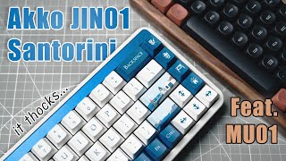 THOCKY! - Akko JIN01 Santorini Mechanical Keyboard Review & Sound Test ASMR (Feat. MU01)