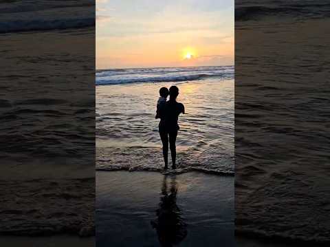 The view of the sunset is lovely🌅😍 #mom #son #shortvideo #sunset #beach #travel #momandsonvlog #love