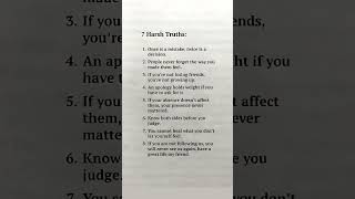 7 Harsh Truths #shortsfeed #shortsviral #shorts #short #shortvideo #shortvideos #share