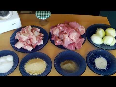 gekochte Zwiebelmettwurst Wurstherstellung