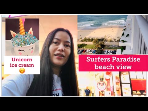 Surfers Paradise Beach View || Unicorn Ice Cream at Baskin Robbins Gold Coast Australia