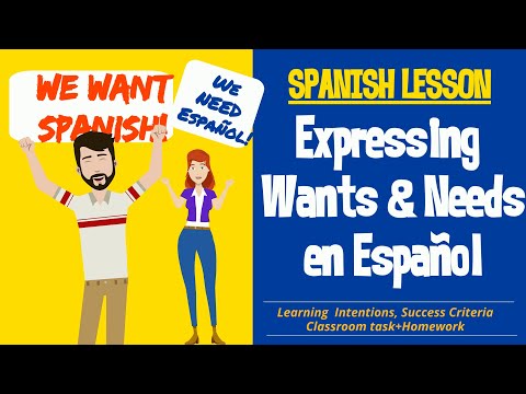 Spanish lesson: How to express WANTS and NEEDS IN ESPAñOL