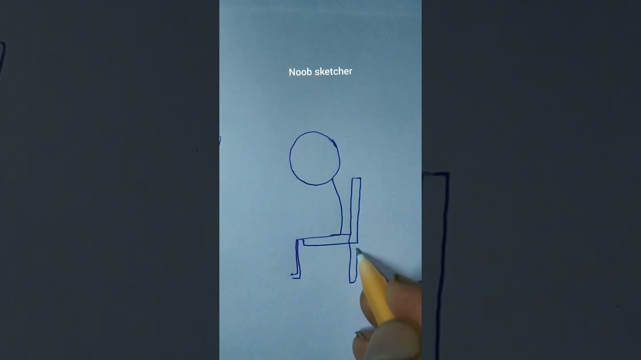 SAD SITTING ON CHAIR STICK MAN DRAWING#shorts #drawing #viral #tiktok #stickman