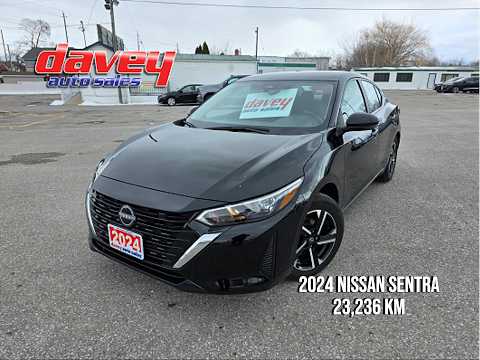 2024 Nissan Sentra SV CVT in Black for sale at Davey Auto Sales Oshawa South in Oshawa, ON