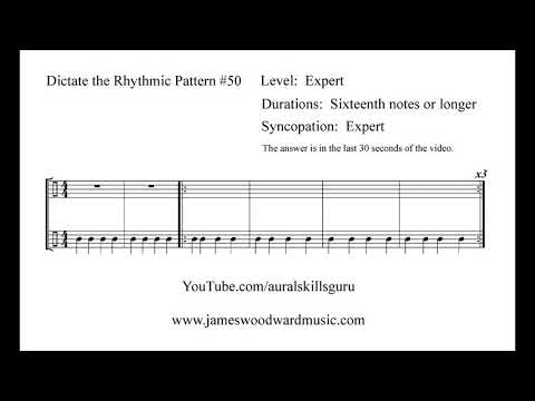 Rhythmic Dictation in a Pattern #50 - Expert Level