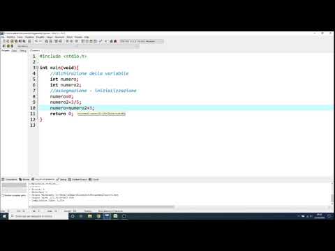 Programmazione C: Lezione 4 - Variabili - Dichiarazione - Assegnazione