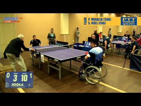 Para Table tennis Open 2013 Eger - P. Mihalik SVK vs. S. Noel FRA wheelchair team match