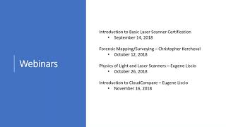 2018 09 14 10 00 The IAFSM Introduction to Basic Laser Scanning Certification Course