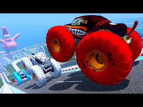 Epic High Speed monster trucks jumps stunts & crashes #113 | BeamNG Drive