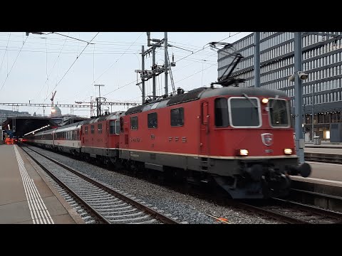 SBB Re 4/4 II mit EC Transalpin abfahrt in Zürich HB