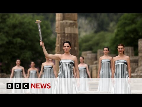 Olympic flame lit in Greece's ancient Olympia | BBC News