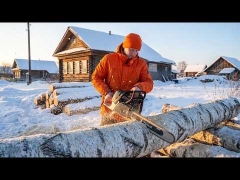 8–10 cubic meters of birch per day. A real test of the Zim 361 Pro chainsaw in a Siberian village.