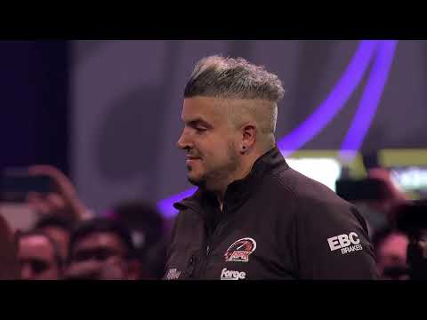 crowd sing France National Anthem as Team France come out on stage for showmatch