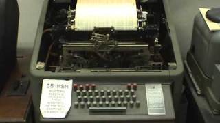 Teletype Model 28 KSR copying Quick Brown Fox
