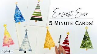 ATTENTION! ‼️ Quick & EASY Cards for Last Minute Painters! Fun Beginner Watercolor Christmas Cards