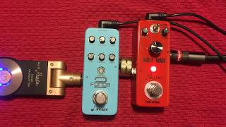 Video thumbnail for Rowin Holy War Distortion Pedal Review First Look Double Tracked With EZDrummer Fender Jazzmaster HH by Greg Kocis