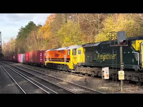 Freightliner’s 70016 & 70020 double heading 4O90 through Shawrod with a Leeds to Southampton train