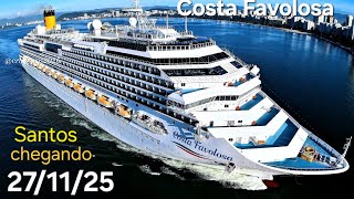 Costa Favolosa  navio cruzeiro 27/11/25 Santos  ⁨@cruzeiros2025⁩ #cruiseship #drone  vez 2025 2026