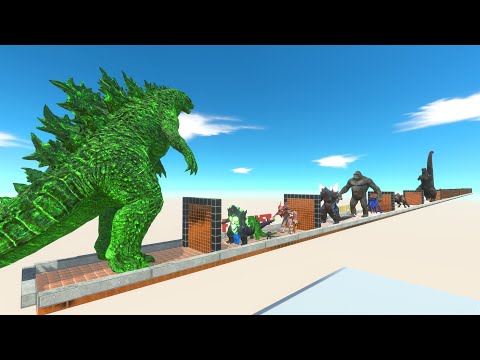 Godzilla Green VS All Unit Kaijju Death Run - Animal Revolt Battle Simulator