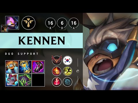 Kennen Support vs Pyke - KR Grandmaster Patch 25.10