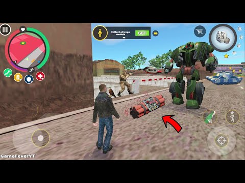 Rope Hero Vice Town - 6.4.7(Car Robot Keep Feet on Sticky Bomb) Angry Red Eyes - Android Gameplay HD