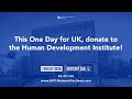 This One Day for UK, donate to the Human Development Institute!