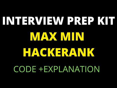 Hackerrank Max Min Solution