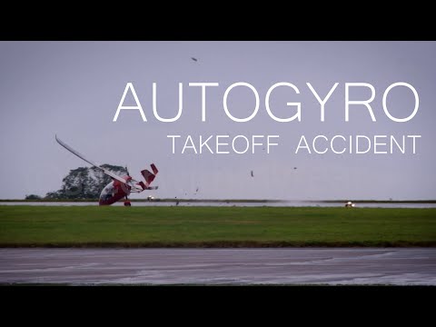 Gyrocopter crashes on takeoff
