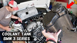 COOLANT OVERFLOW TANK REPLACEMENT REMOVAL BMW E90 E91 E92 325i 328i 330i 335i 323i 320i 318i 316i