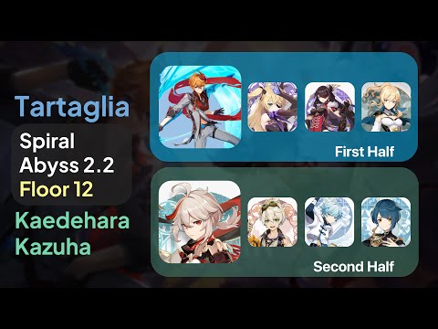 New Spiral Abyss 2.2 Floor 12 9 Stars - Tartaglia/Childe & Kazuha - F2P ($0 Spend)