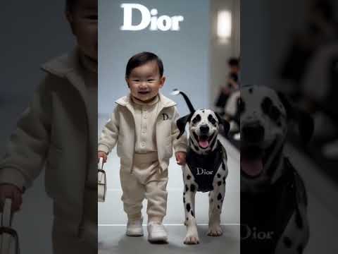 Babies & Animals Owning the Runway Together 🐶👶🔥 #shorts #youtubeshorts #viralshorts