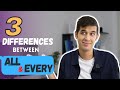 All VS Every! English grammar tips: What are the differences and how to use them in a sentence!