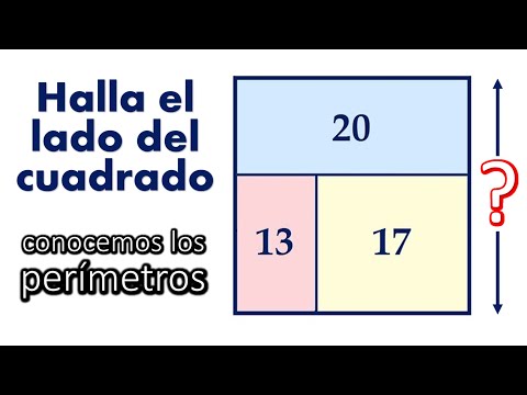 Reto de geometría. Hallar el lado del cuadrado conociendo perímetros