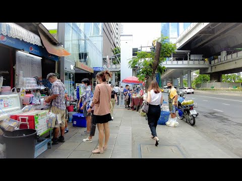 Bangkok Walk from Saladaeng to Chong Nonsi - Silom Road • 4k 60fps
