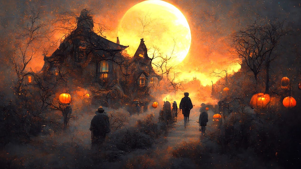 Spooky Sounds Halloween Ambience Heavy Rain Haunted Village Rainy Night