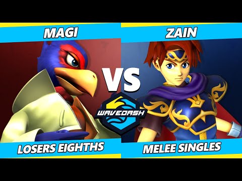 Wavedash 2023 Top 8 - Magi (Falco) Vs. Zain (Roy) Smash Melee - SSBM