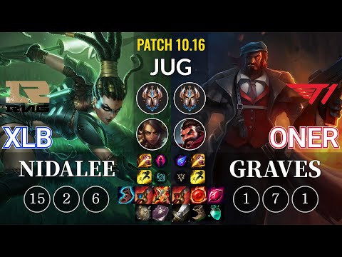 RNG XLB Nidalee vs T1 Oner Graves Jungle - KR Patch 10.16