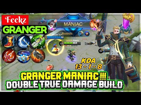GRANGER MANIAC !!! DOUBLE TRUE DAMAGE BUILD [ Feekz Granger ] - Mobile Legends Video