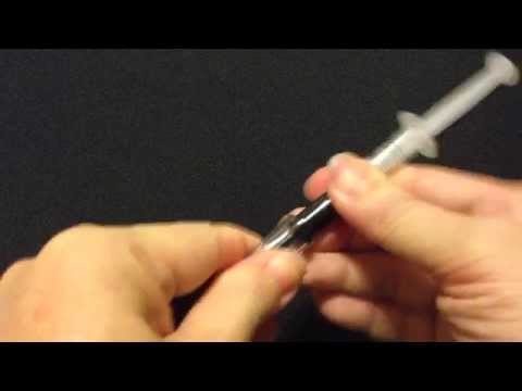 Refill Pilot Varsity/V pen with syringe and coupling using vacuum method