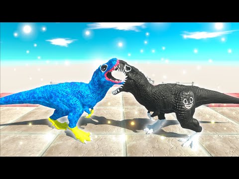 ⚡ Poppy Playtime T-Rex vs Cartoon Cat T-Rex DEATH RUN - 🦖 Animal Revolt Battle Simulator 🦕